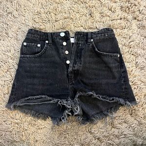 Black Denim Shorts